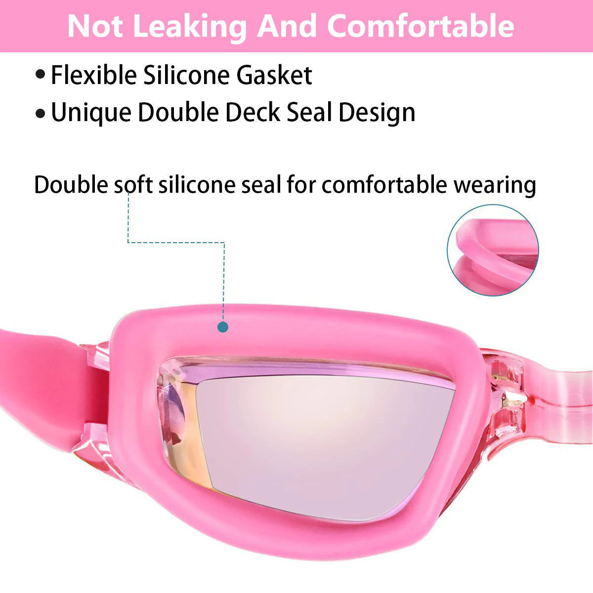 Lunettes de Natation Confortables Anti-Buée et Protégées UV pour Adultes et Enfants
