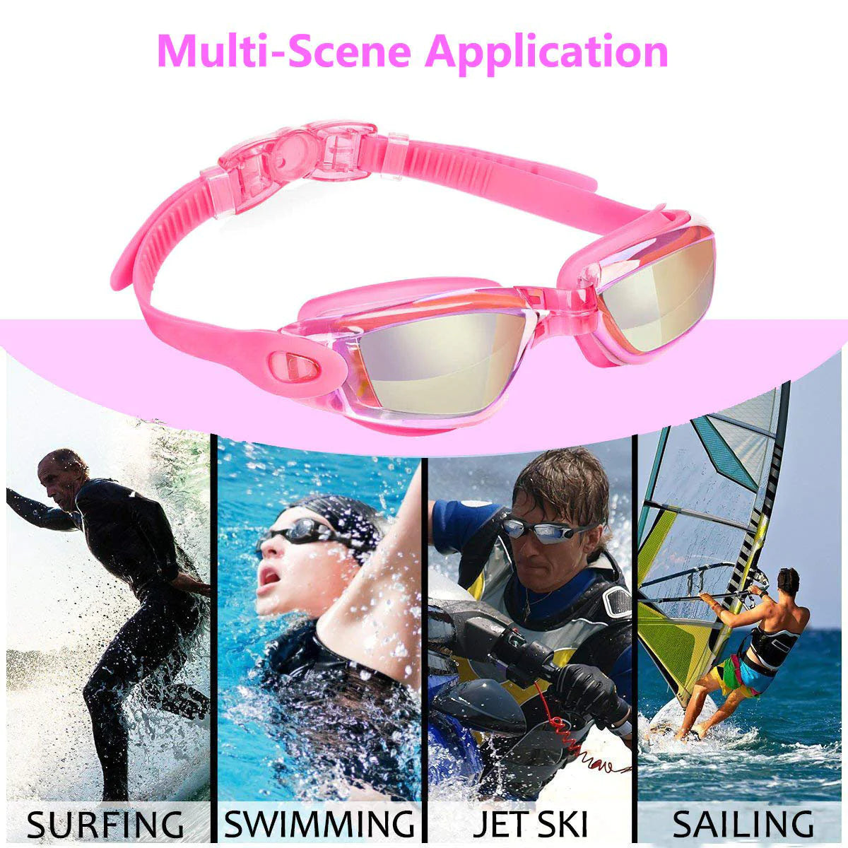 Lunettes de Natation Confortables Anti-Buée et Protégées UV pour Adultes et Enfants